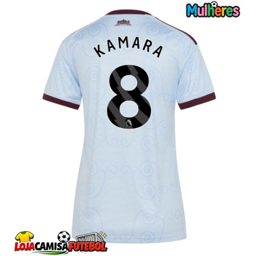 Camisa de Futebol Aston Villa Boubacar Kamara #8 Equipamento Alternativo Mulheres 2026-27 Manga Curta